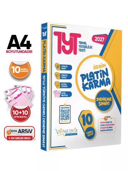 2027 YKS-TYT Platin Karma Yayınlar Kurumsal 10lu Paket Deneme Sınavı Türkiye Geneli
