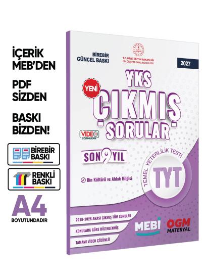 2027 YKS-TYT MEBİ DİN KÜLTÜRÜ ve AHLAK BİLGİSİ ÖSYM Çıkmış Soru Bankası SÖZEL Son 9 Yıl BASKI ÜCRETİ