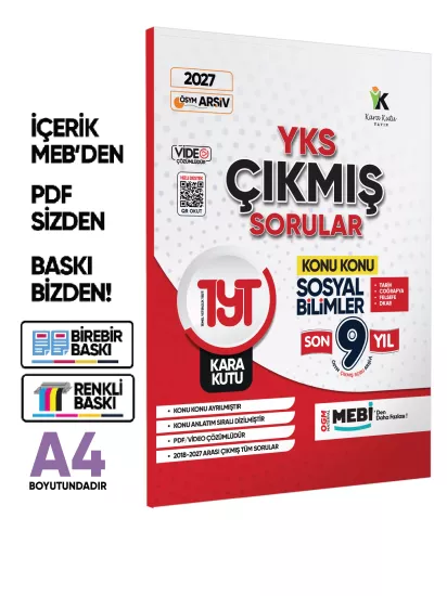 2027 YKS-TYT Sosyal Bilimler Kara Kutu ÖSYM Çıkmış Soru Konu Konu Son 9 Yıl Video/PDF Çözümlü