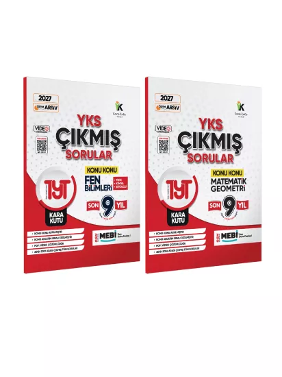 2027 YKS-TYT SAYISAL Çıkmış Soru Bankası Kara Kutu 2li Set Konu Konu Son 9 Yıl Video/PDF Çözümlü