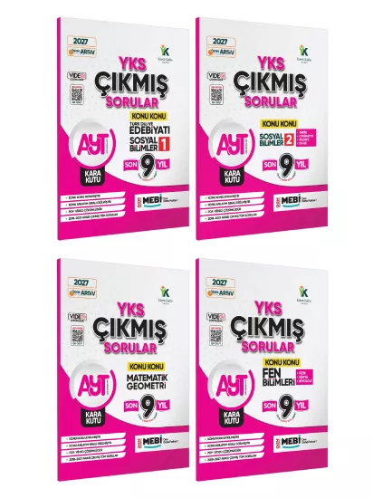 2027 YKS-AYT Sayısal - Sözel Çıkmış Soru Bankası KaraKutu 4lü Set Konu Konu Son 9 Yıl Video Çözümlü