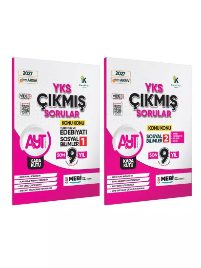 2027 YKS-AYT Sözel Çıkmış Soru Bankası Kara Kutu 2’li Set Konu Son 9 Yıl Video/PDF Çözümlü