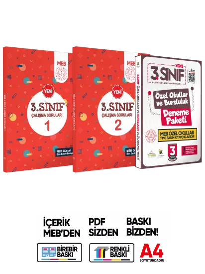 MEB İlkokul 3.Sınıf Çalışma Soruları 1-2 Tüm Dersler Kitap ve 3lü Tıpkı Basım 3lü Set BASKI ÜCRETİ MEB İlkokul 3.Sınıf Çalışma Soruları 1-2 Tüm Dersler Kitap ve 3lü Tıpkı Basım 3lü Set BASKI ÜCRETİ