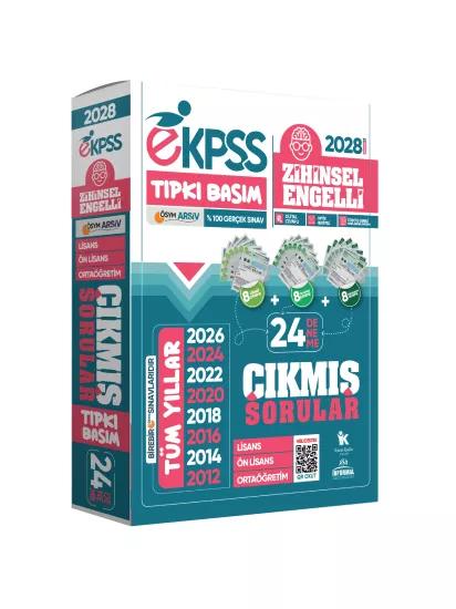 2028 EKPSS Lisans-Önlisans-Ortaöğretim Zihinsel Engelli ÖSYM Tıpkı Basım 24li Kitapçık Deneme Paketi