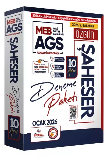 2026 MEB-AGS ŞAHESER 10lu ve YAZARLAR KARMASI 10lu Deneme Çözümlü Türkiye Geneli 2li SET Paketi