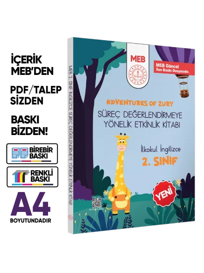 MEB İlkokul 2.Sınıf İNGİLİZCE Süreç Değerlendirmeye Yönelik Etkinlik Kitabı BASKI ÜCRETİ
