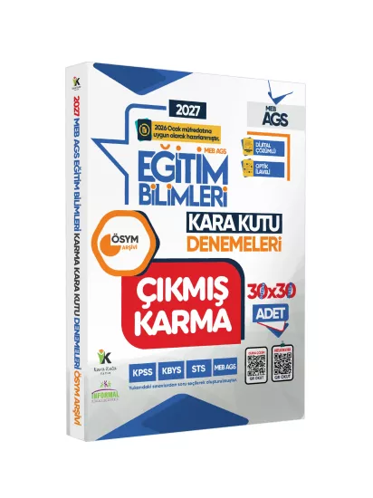2027 MEB-AGS Ocak Müfredatı Eğitim Bilimleri ÖSYM Çıkmış Karma Kara Kutu 30x30 Deneme Paketi Çözümlü
