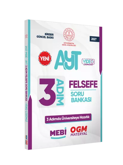 2027 AYT MEBİ-OGM 3 ADIM Felsefe Soru Bankası RENKLİ A4 Boyut Video Çözümlü BASKI ÜCRETİ