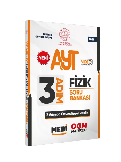 2027 AYT MEBİ-OGM 3 ADIM Fizik Soru Bankası RENKLİ A4 Boyut Video Çözümlü BASKI ÜCRETİ