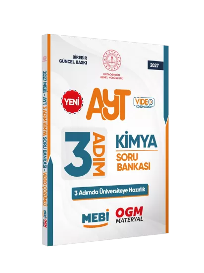 2027 AYT MEBİ-OGM 3 ADIM Kimya Soru Bankası RENKLİ A4 Boyut Video Çözümlü BASKI ÜCRETİ