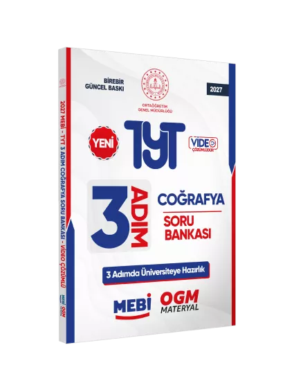 2027 TYT MEBİ-OGM 3 ADIM Coğrafya Soru Bankası RENKLİ A4 Boyut Video Çözümlü BASKI ÜCRETİ