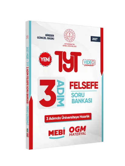 2027 TYT MEBİ-OGM 3 ADIM Felsefe Soru Bankası RENKLİ A4 Boyut Video Çözümlü BASKI ÜCRETİ