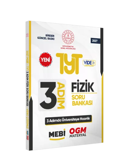 2027 TYT MEBİ-OGM 3 ADIM Fizik Soru Bankası RENKLİ A4 Boyut Video Çözümlü BASKI ÜCRETİ