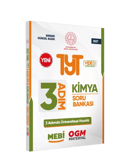 2027 TYT MEBİ-OGM 3 ADIM Kimya Soru Bankası RENKLİ A4 Boyut Video Çözümlü BASKI ÜCRETİ