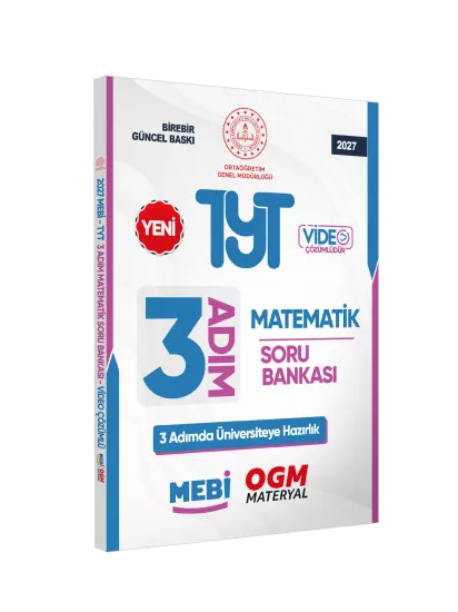 2027 TYT MEBİ-OGM 3 ADIM Matematik Soru Bankası RENKLİ A4 Boyut Video Çözüm BASKI ÜCRETİ