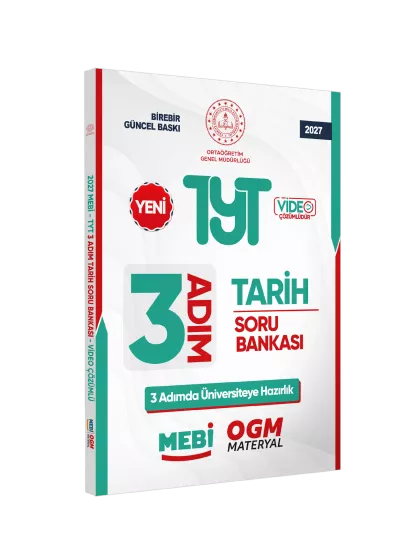 2027 TYT MEBİ-OGM 3 ADIM Tarih Soru Bankası RENKLİ A4 Boyut Video Çözüm BASKI ÜCRETİ