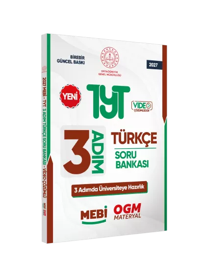 2027 TYT MEBİ-OGM 3 ADIM Türkçe Soru Bankası RENKLİ A4 Boyut Video Çözüm BASKI ÜCRETİ