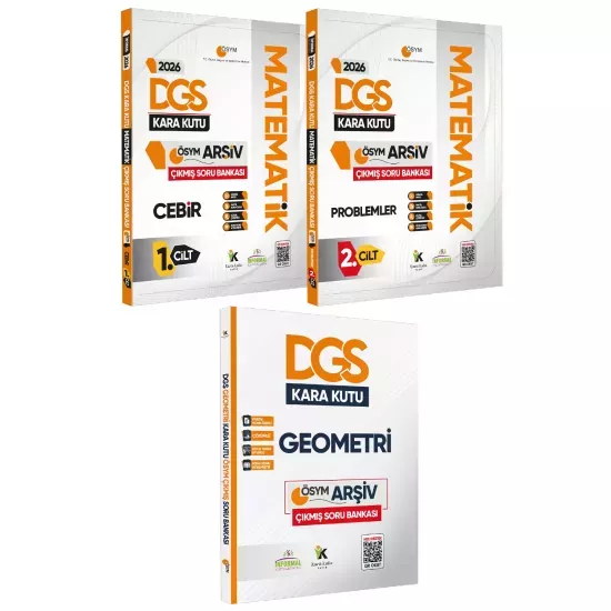 2026 DGS Kara Kutu Matematik 1.-2.Cilt ve Geometri 3lü ÖSYM Çıkmış Soru Bankası Konu Özetli Çözümlü