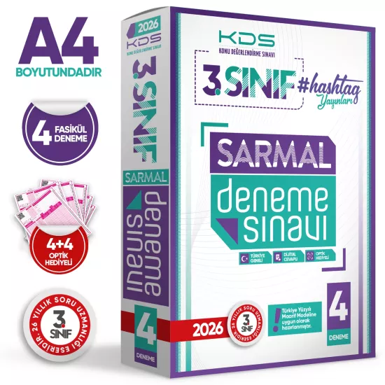 2026 3.Sınıf #hashtag Kazanım Değerlendirme Sınavı 4lü SARMAL Deneme Paketi Türkiye Geneli