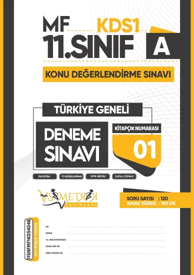 2026 11.Sınıf KDS SAYISAL SARMAL Deneme Paketi 5li Türkiye Geneli D.Çözümlü Asimetrik Yayınları