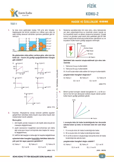 2026 YKS-TYT Fen Bilimleri (Fizik-Kimya-Biyoloji) ÖSYM Çıkmış Soru Konu Konu Son 8 Yıl Video Çözümlü