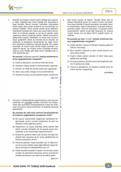 2026 YKS-TYT Türkçe Kara Kutu ÖSYM Çıkmış Soru Konu Konu Konu Son 8 Yıl Video/PDF Çözümlü