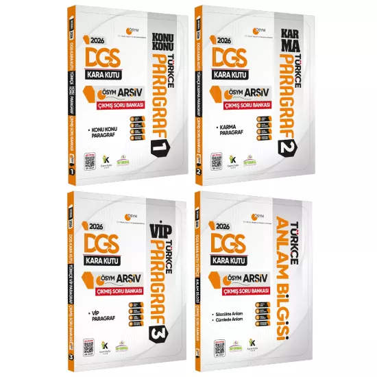 2026 DGS Türkçenin Kara Kutusu ÖSYM Çıkmış Soru Bankası 4lü Set Konu Özetli Dijital Çözümlü