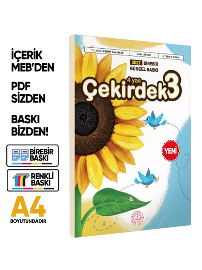 2027 4 Yaş Okul Öncesi MEB Etkinlik Kitabı Çekirdek 3 Eğlenceli ve Öğretici Aktiviteler BASKI ÜCRETİ