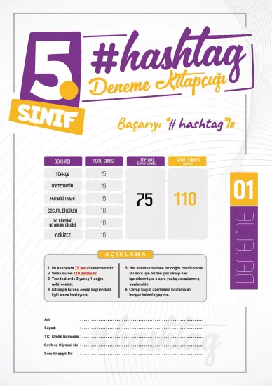 2026 5.Sınıf #hashtag Kazanım Değerlendirme Sınavı 6lı SARMAL Deneme Paketi Çözümlü Türkiye Geneli