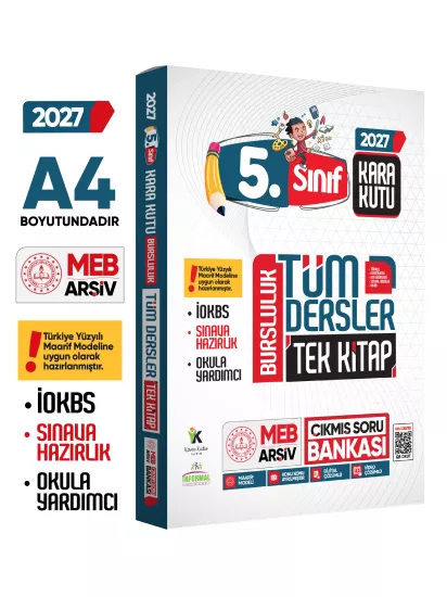2027 5.Sınıf Tüm Dersler TEK KİTAP YENİ SİSTEM İOKBS BURSLULUK Tamamı Çözümlü Çıkmış Soru Bankası