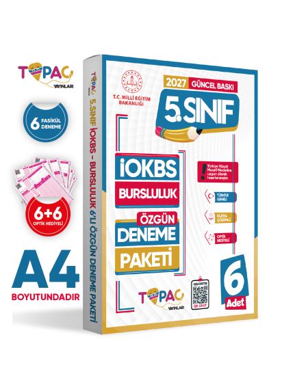2027 5.Sınıf Topaç Yayınları İOKBS-BURSLULUK 6lı Deneme Paketi Dijital Çözümlü Türkiye Geneli