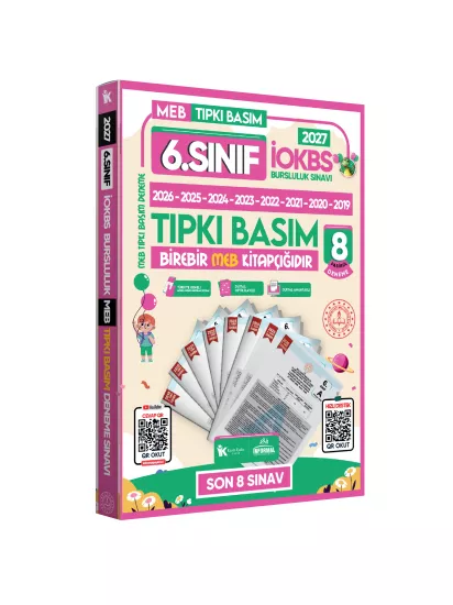 2027 6.Sınıf İOKBS-BURSLULUK Çıkmış Soru Tıpkı Basım 8li Deneme Paketi PDF/Video Çözümlü Türkiye Gen