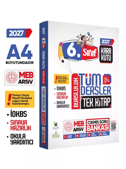 2027 6.sınıf İOKBS BURSLULUK Tüm Dersler Çıkmış Soru Bankası Tek Kitap Yeni Sistem Tamamı Çözümlü