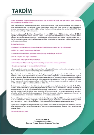 2026 MEB 7’den 8’e Geçenler İçin Tüm Dersler Yaz Çalışma Kitabı Dijital Çözümlü Soru Bankası