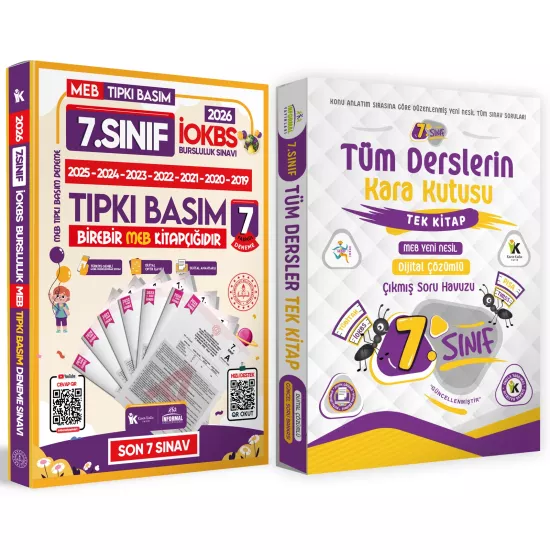 7.Sınıf İOKBS PAKET 7li Tıpkı Basım/Tüm Dersler Tek Kitap Çözümlü Çıkmış Soru Bankası 2li Set