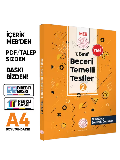 7.Sınıf MEB Beceri Temelli Testler 2. Kitap Örnek Soru Bankası BASKI ÜCRETİ