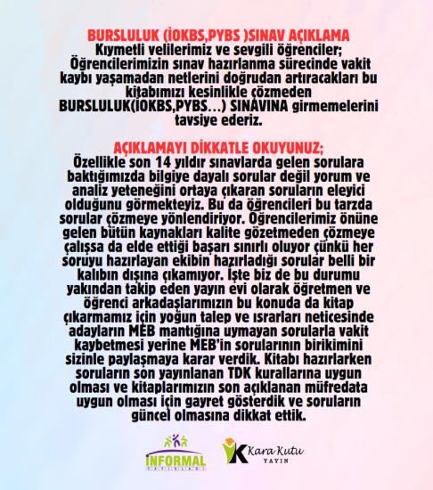 2026 5.Sınıf Tüm Dersler TEK KİTAP YENİ SİSTEM İOKBS BURSLULUK Tamamı Çözümlü Çıkmış Soru Bankası