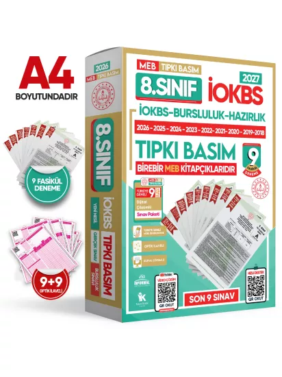 2026 8.Sınıf LGS-İOKBS Tıpkı Basım ve ÖZGÜN Yeni Nesil Deneme Seti 23lü(9+8+6) ALTIN PAKET TG Çözüm