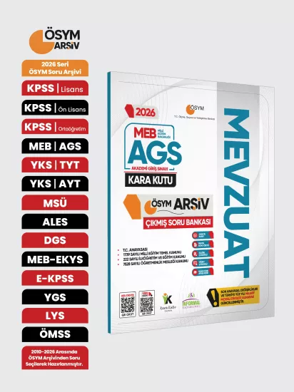 2026 MEB-AGS MEVZUAT Kara Kutu ÖSYM Çıkmış Soru Havuzu Bankası Konu Özetli Dijital Çözümlü