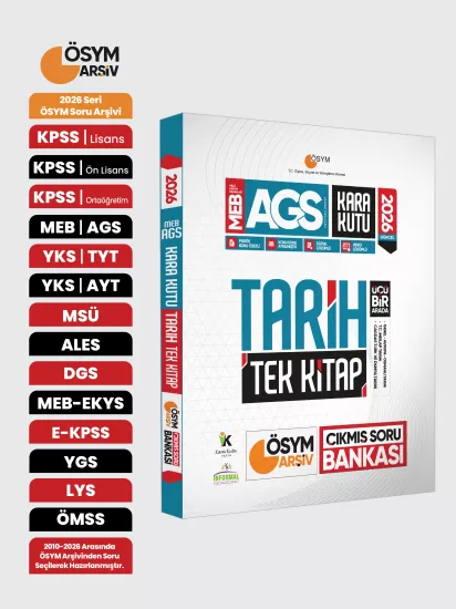 2026 MEB-AGS Kara Kutu Tarih TEK KİTAP ÖSYM Arşiv Çıkmış Soru Bankası Konu Özetli Dijital Çözümlü