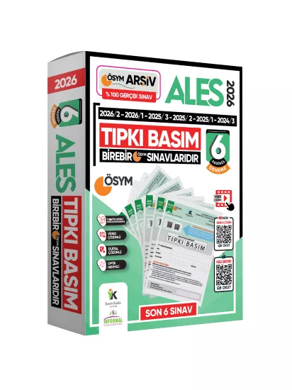 2026 ALES ÖSYM Tıpkı Basım Çıkmış Soru 6lı Deneme Paketi Video/PDF Çözüm Türkiye Geneli