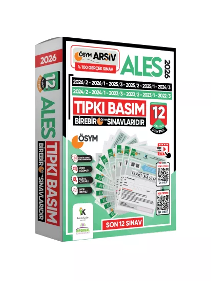 2026 ALES ÖSYM Tıpkı Basım Çıkmış Soru 12li Deneme Paketi Video/PDF Çözüm Türkiye Geneli