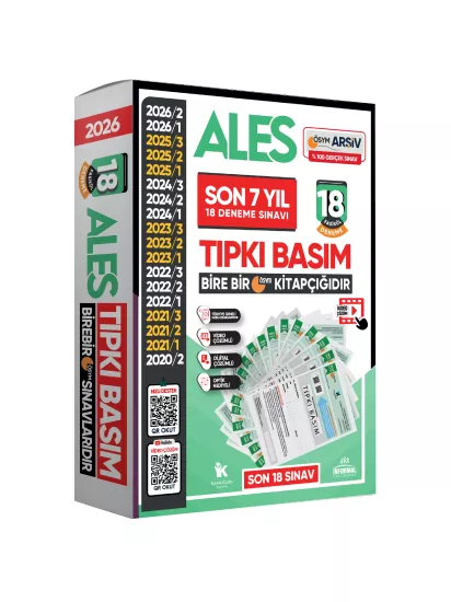 2026 ALES ÖSYM Tıpkı Basım Çıkmış Soru 18li Deneme Paketi PDF/Video Çözümlü Türkiye Geneli