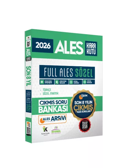 2026 FULL ALES SÖZEL ÖSYM Çıkmış Soru Bankası Son 8 Yıl Sadece ALES PDF/Video Çözümlü