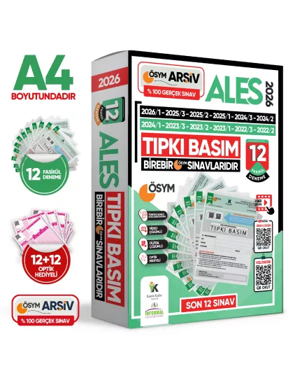 2026 ALES ÖSYM Tıpkı Basım Çıkmış Soru 12li Deneme Paketi Video/PDF Çözüm Türkiye Geneli