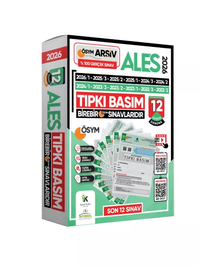 2026 ALES ÖSYM Tıpkı Basım Çıkmış Soru 12li Deneme Paketi Video/PDF Çözüm Türkiye Geneli
