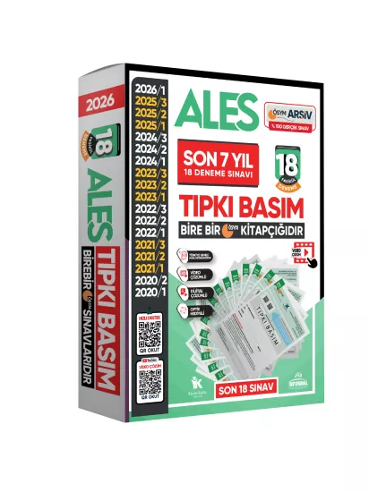 2026 ALES ÖSYM Tıpkı Basım Çıkmış Soru 18li Deneme Paketi Video/PDF Çözüm Türkiye Geneli
