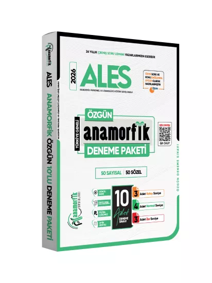 2026 ALES Anamorfik Yayınları Özgün 10lu Deneme Paketi Yeni Nesil Türkiye Geneli Dijital Çözümlü