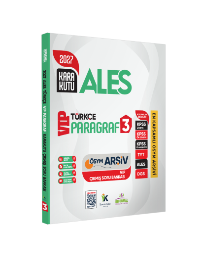 2027 ALES Türkçenin Kara Kutusu PARAGRAF 3 VİP ÖSYM Çıkmış Soru Havuzu Bankası Dijital Çözümlü