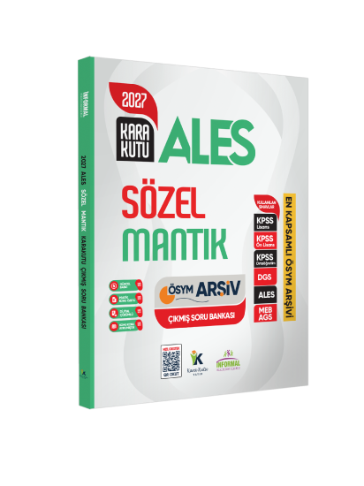 2027 ALES SÖZEL MANTIK Kara Kutu ÖSYM Çıkmış Soru Havuzu Bankası Konu Özetli Dijital Çözümlü